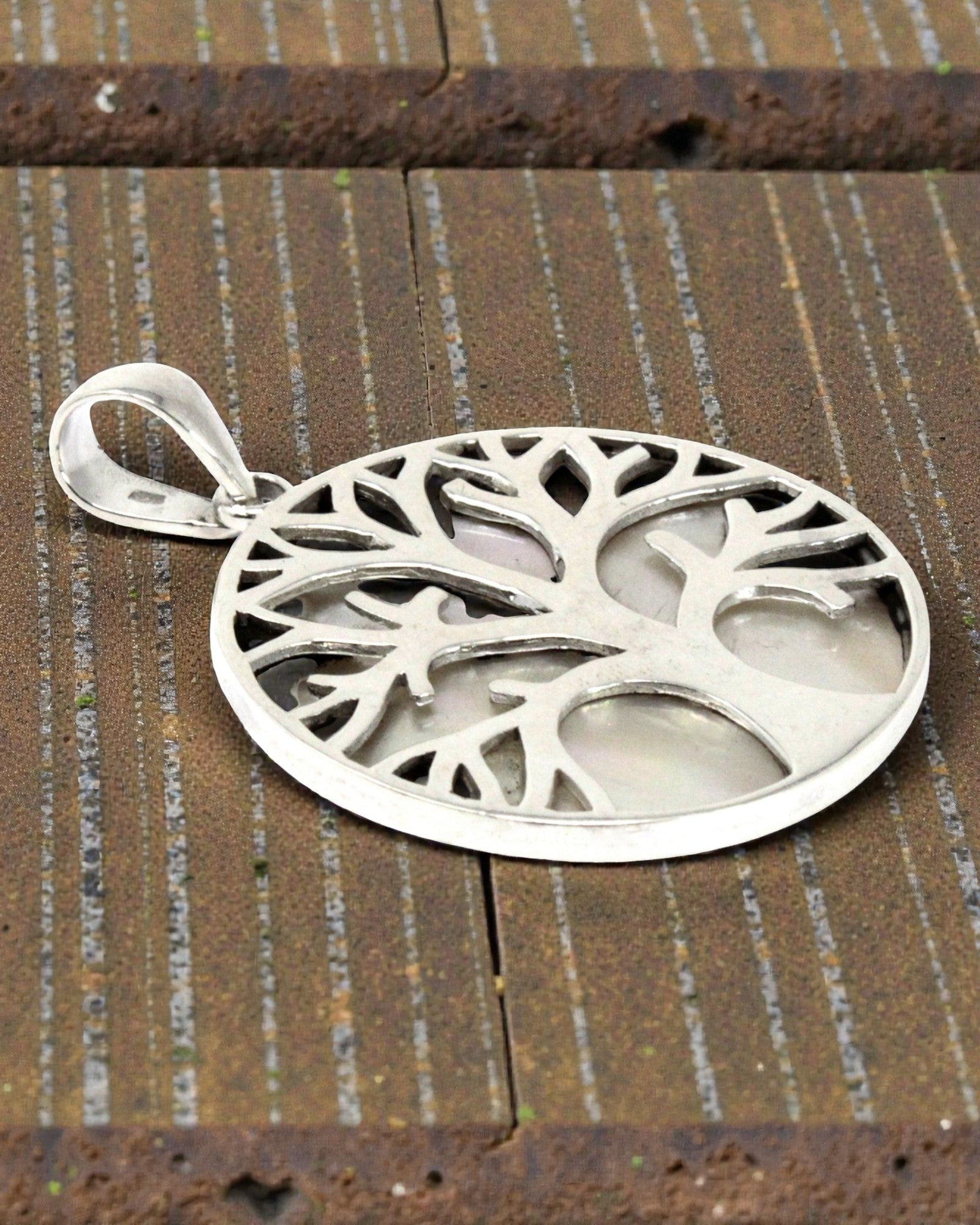 Pendentif en argent Arbre de Vie 30 mm – Mother of Pearl Pure Light