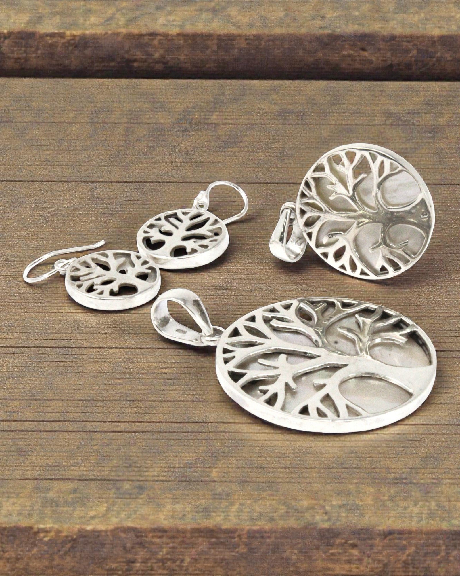 Pendentif en argent Arbre de Vie 30 mm – Mother of Pearl Pure Light