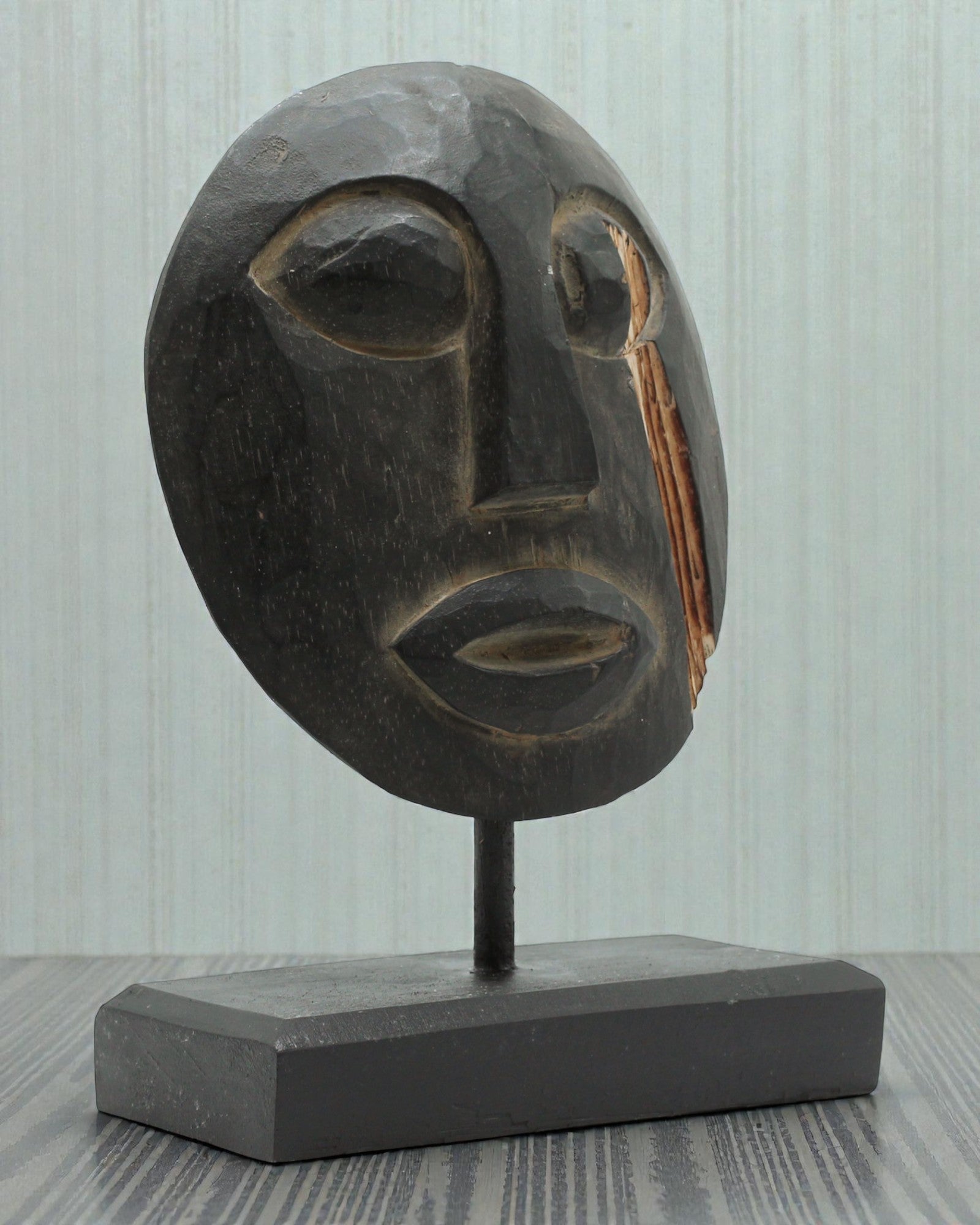 Timoresische Maske Ahnenwächter 27x20 cm – Schwarz