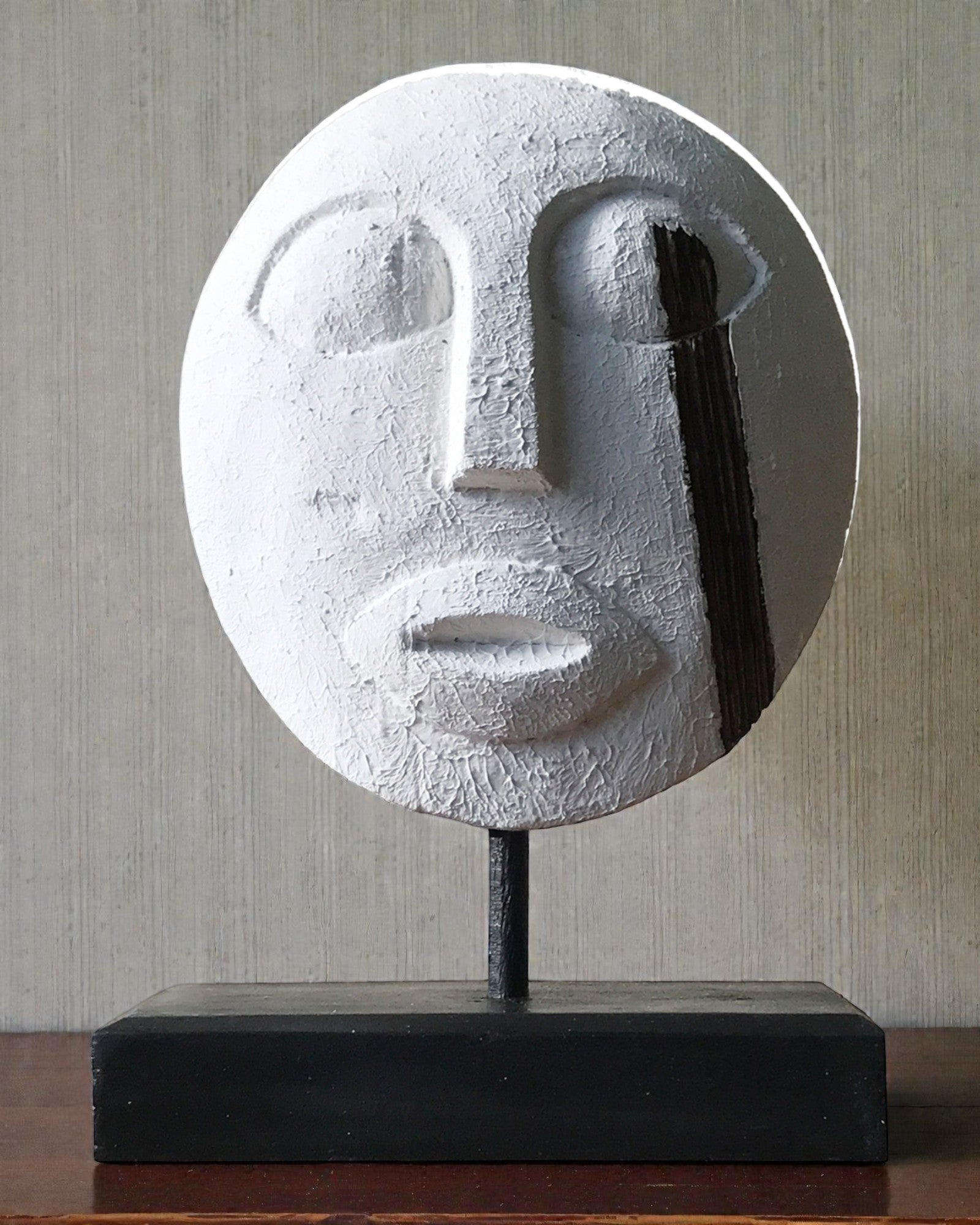 Timoresische Maske Wächter der Ahnen 27x20 cm – Weiß