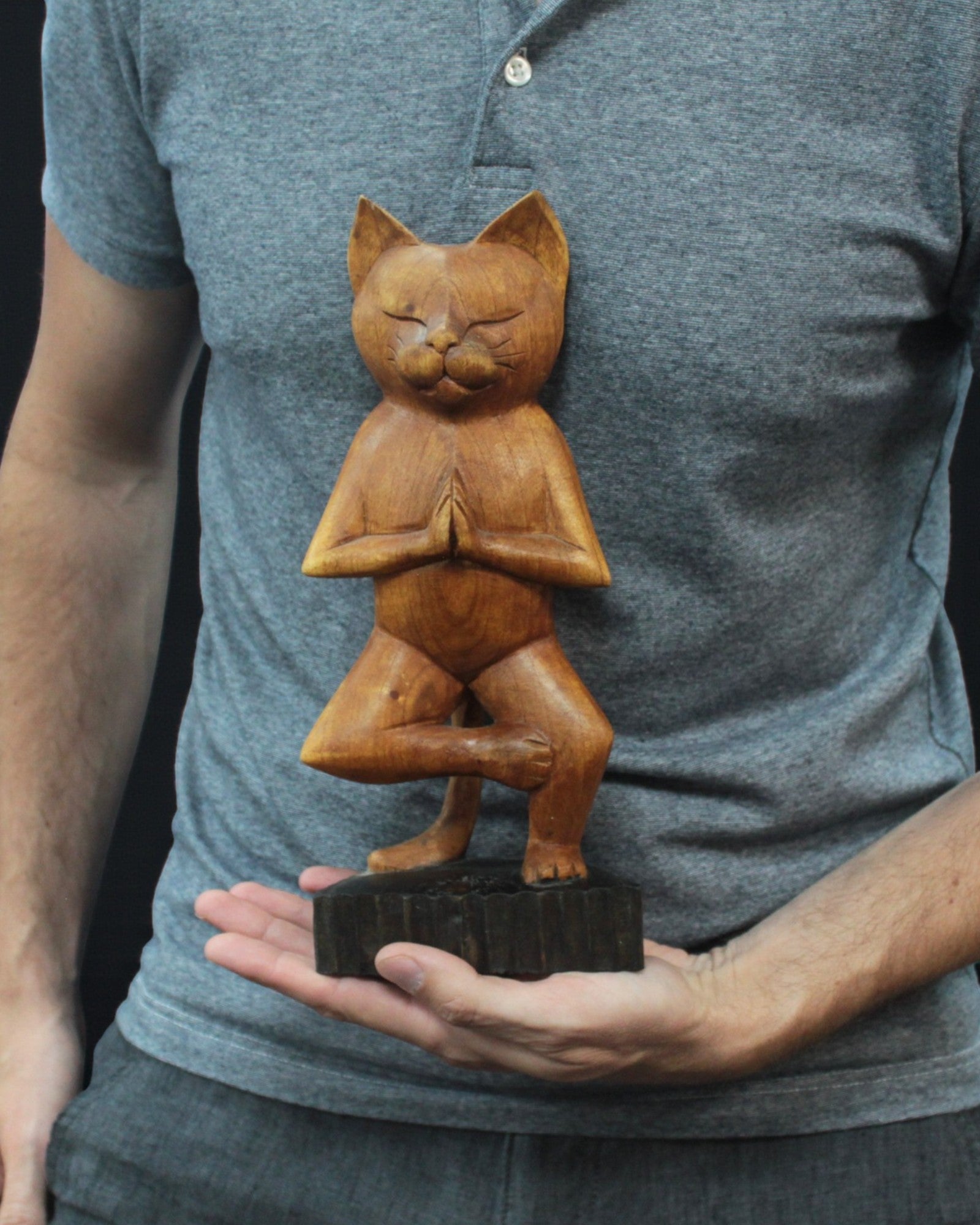 Cat Sculpture – Yoga 2 One Leg 30 cm