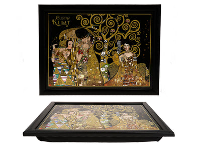 Laptop-Unterlage G. Klimt, Collage (CARMANI) mit Möglichkeit zur Personalisierung durch Gravur, ideal als Geschenk, Maße 30.5x40.5cm, stilvoll und bequem für die Arbeit auf den Knien