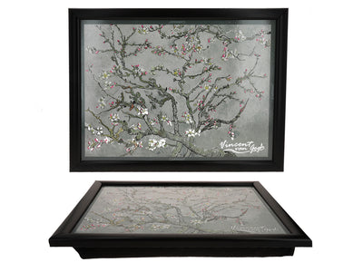 Support pour ordinateur portable V. van Gogh, Amandier en fleurs, gris, 30.5x40.5cm personnalisable par gravure