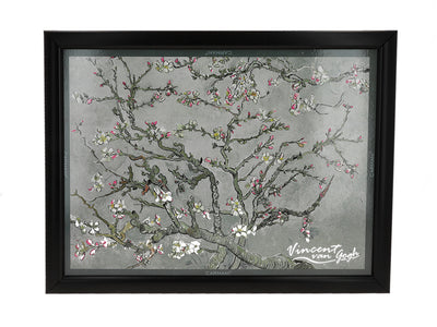 Support pour ordinateur portable V. van Gogh, Amandier en fleurs, gris, 30.5x40.5cm personnalisable par gravure