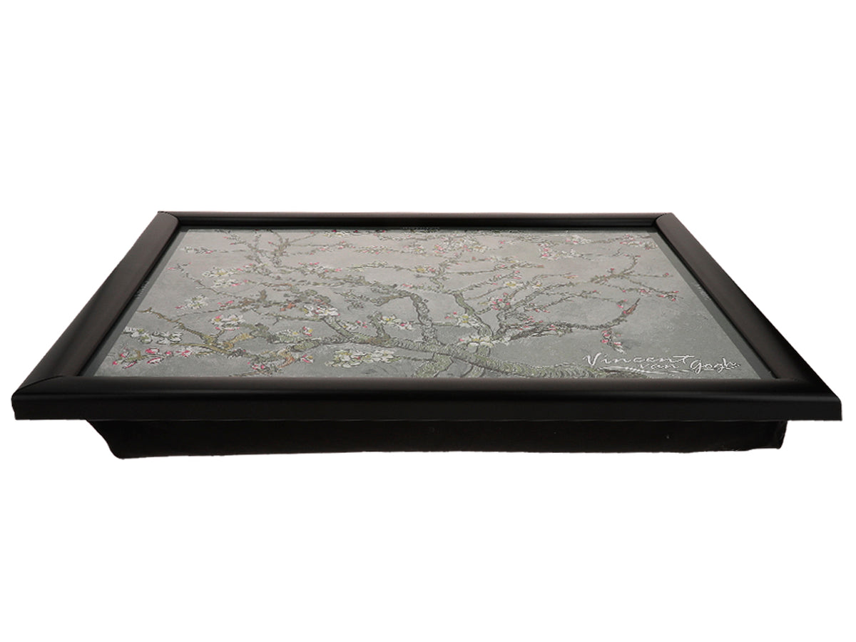 Support pour ordinateur portable V. van Gogh, Amandier en fleurs, gris, 30.5x40.5cm personnalisable par gravure