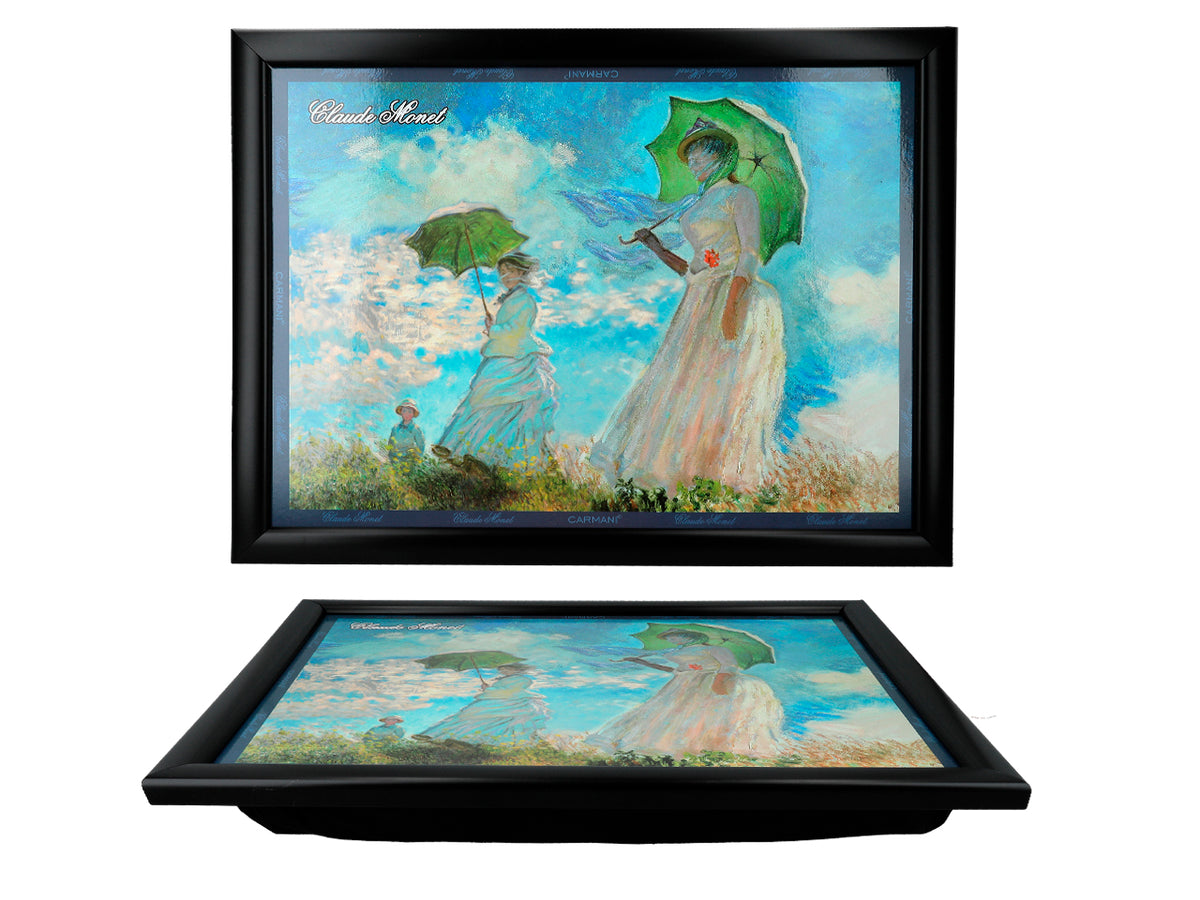 Laptop stand featuring C. Monet, Woman with a Parasol, customizable with engraving, elegant and artistic, 30.5x40.5cm, ideal as a gift