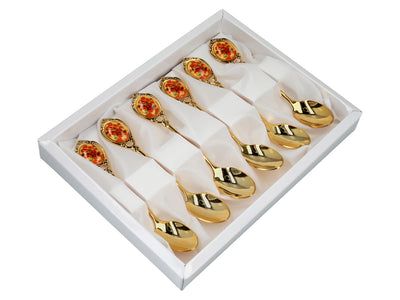Set de 6 cuillères dorées avec motif des Tournesols de Vincent van Gogh