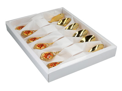 Set de 6 cuillères dorées avec motif des Tournesols de Vincent van Gogh