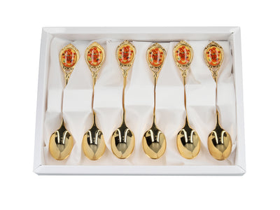 Set de 6 cuillères dorées avec motif des Tournesols de Vincent van Gogh