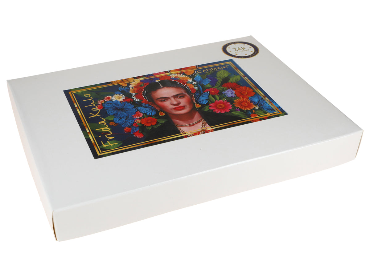 Set di 6 cucchiaini rivestiti in oro 24K F. Kahlo, personalizzabile con incisione - elegante posata da regalo, 13 cm, CARMANI