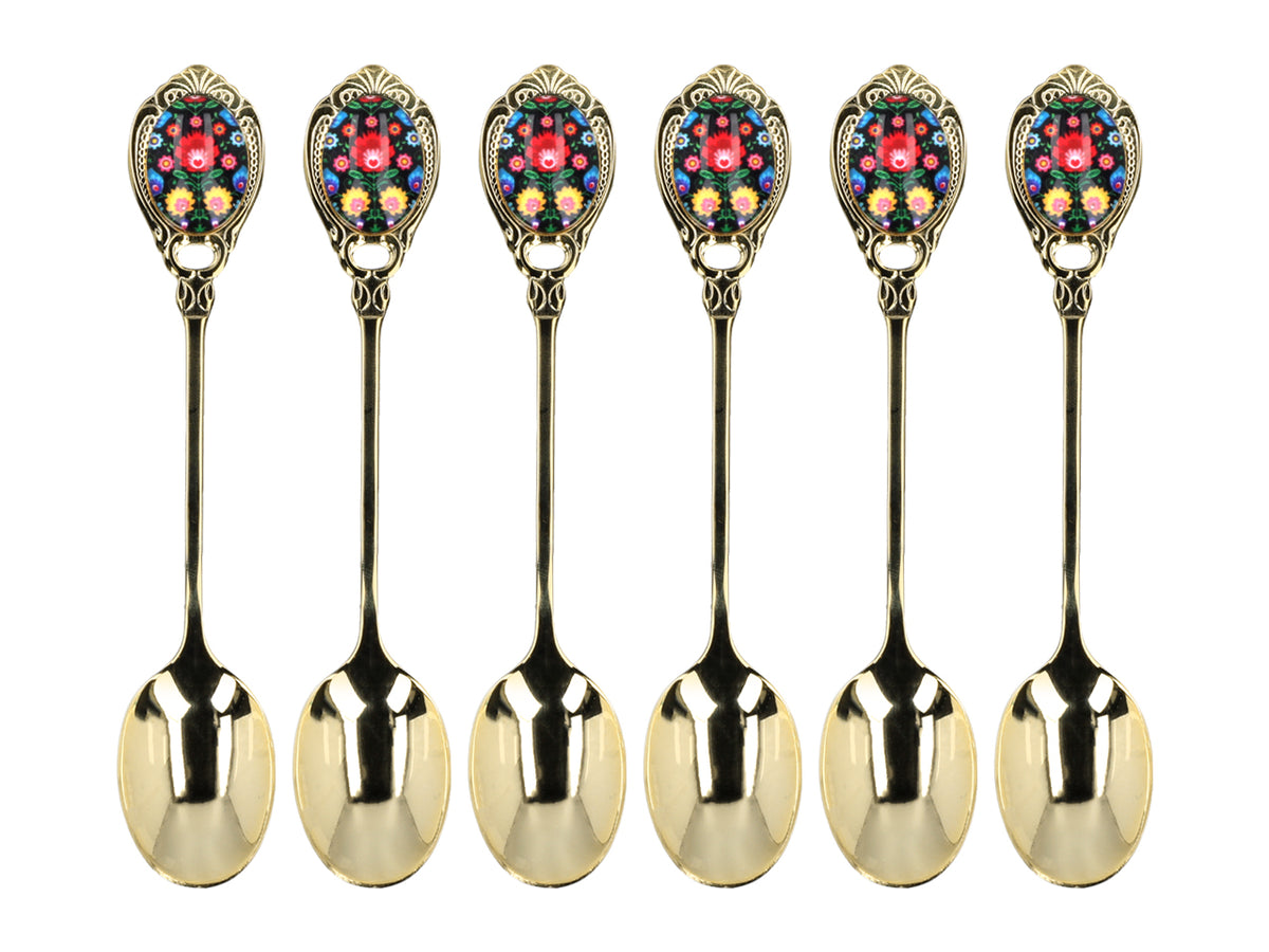 Cuillères plaquées or 24K Kujawskie, noires