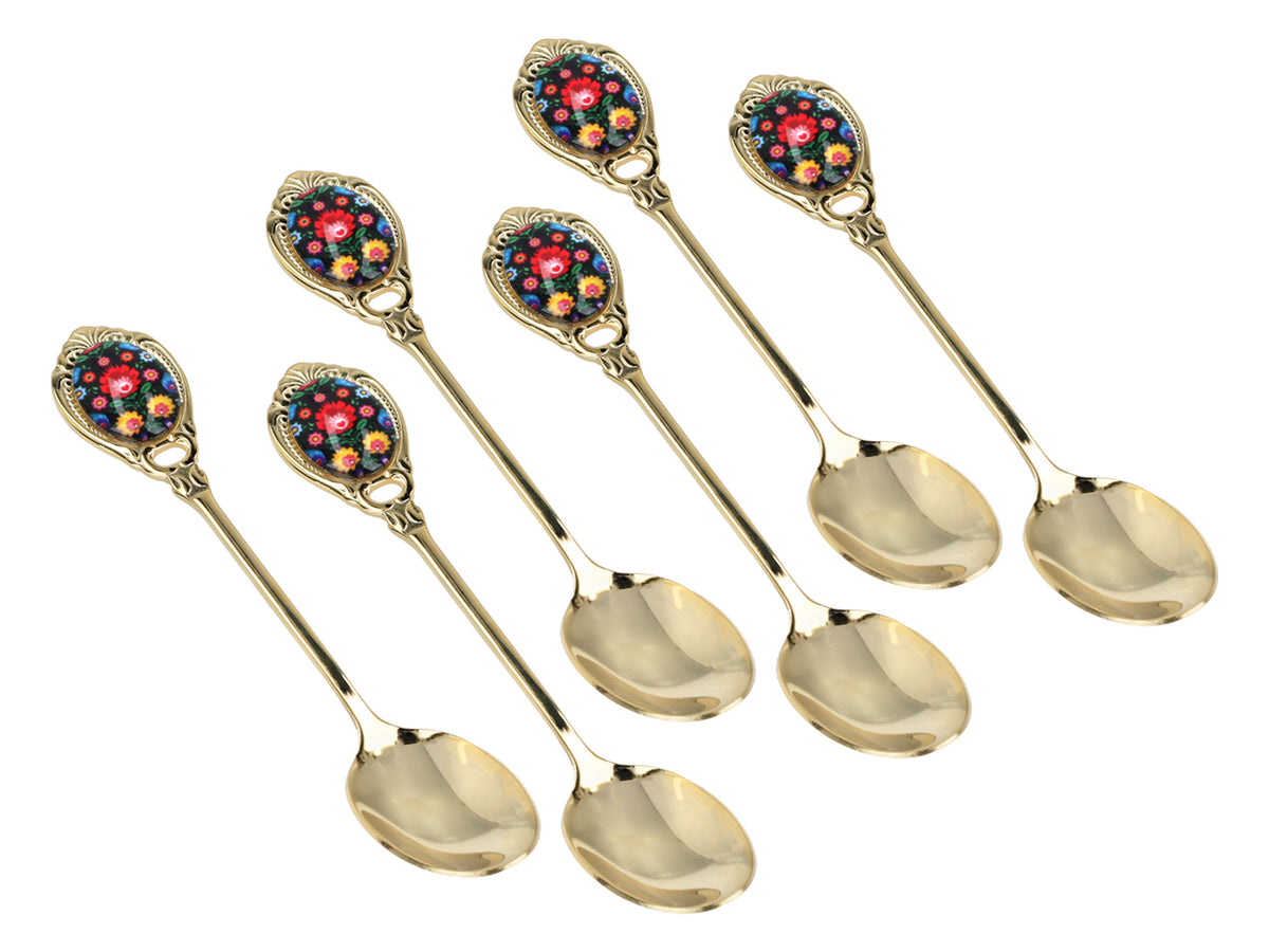 Cuillères plaquées or 24K Kujawskie, noires