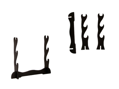 Set aus 3 Samuraischwertern auf einem Ständer mit Möglichkeit zur Personalisierung durch Gravur