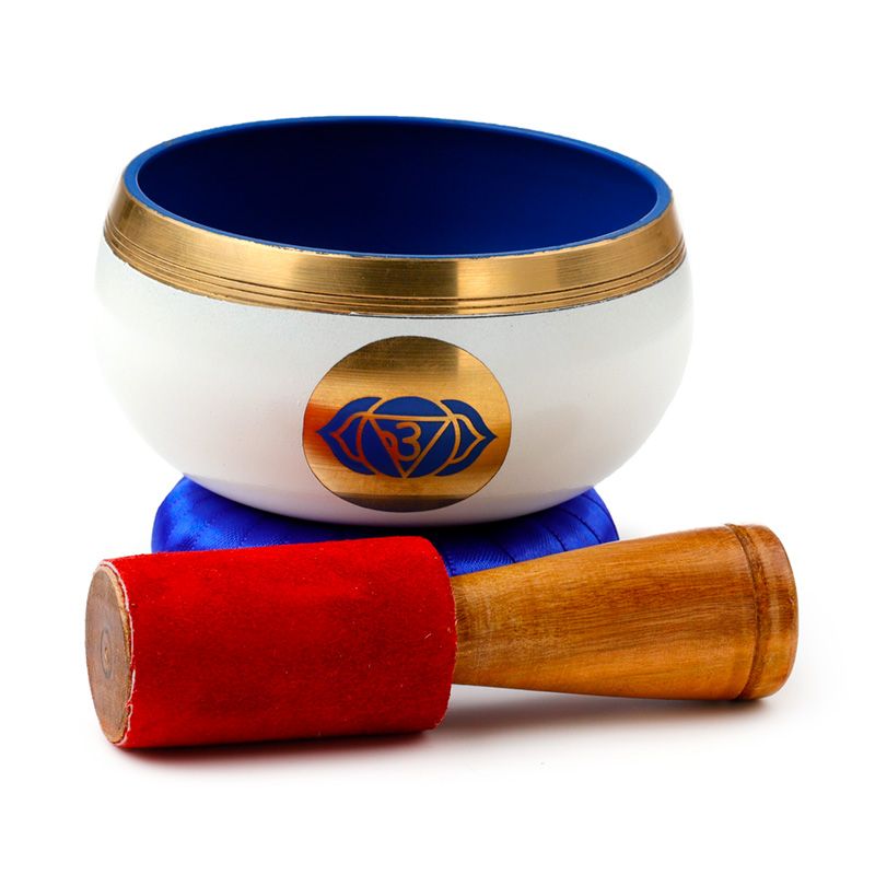Ciotola sonora, ciotola blu, personalizzabile con incisione, diametro 10 cm, altezza 5 cm