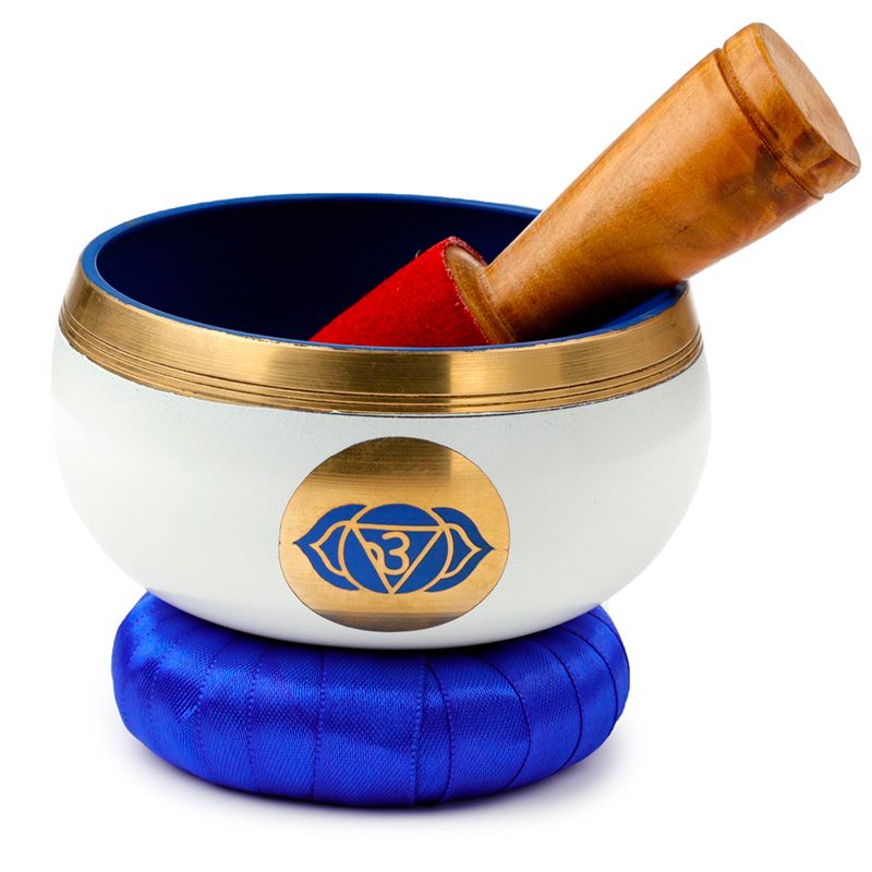 Ciotola sonora, ciotola blu, personalizzabile con incisione, diametro 10 cm, altezza 5 cm