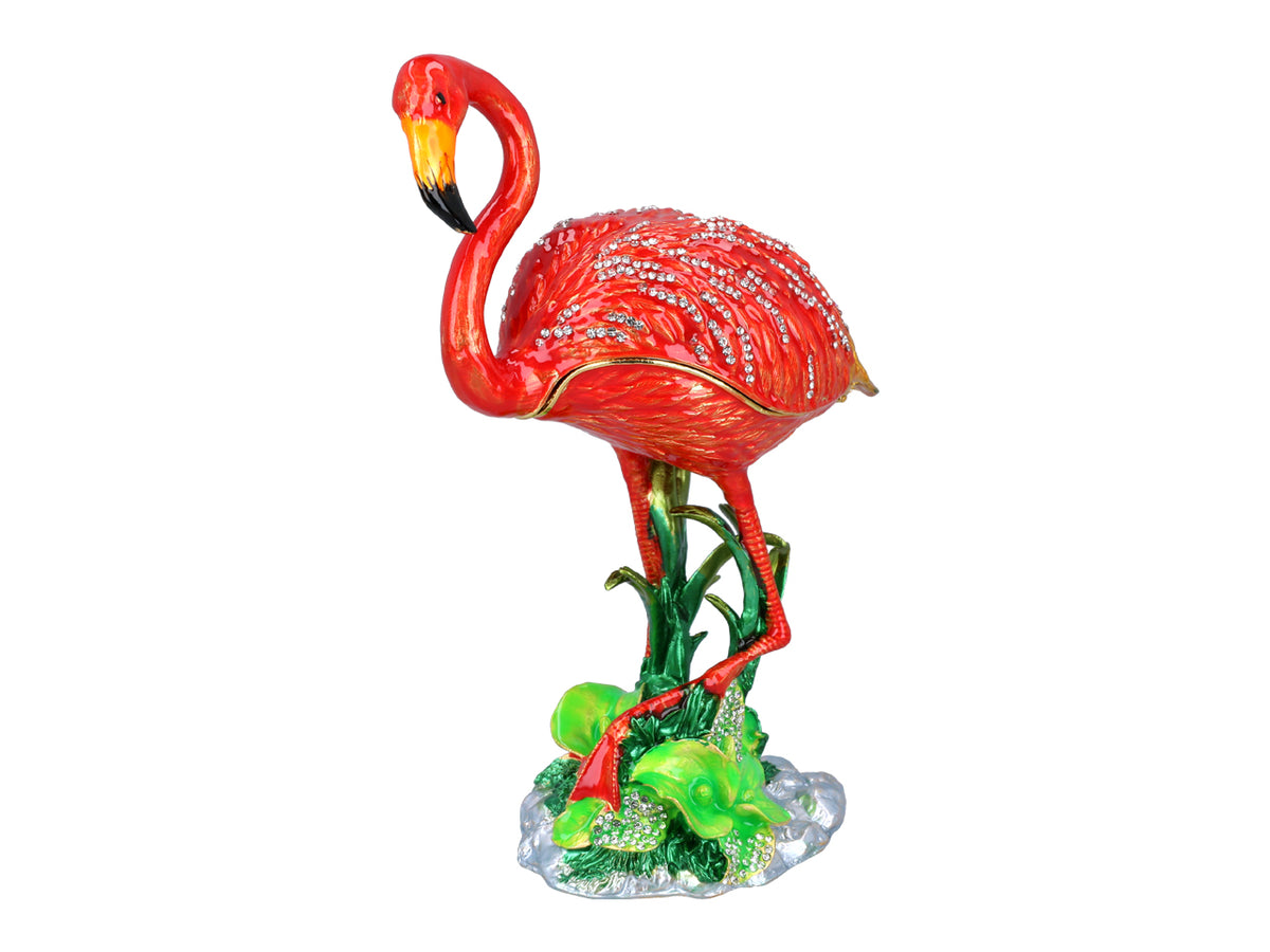 Boîte métallique Flamant personnalisable par gravure, décorative, idéale comme cadeau, hauteur 22 cm
