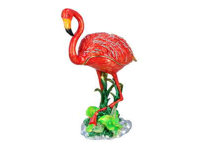 Boîte métallique Flamant personnalisable par gravure, décorative, idéale comme cadeau, hauteur 22 cm