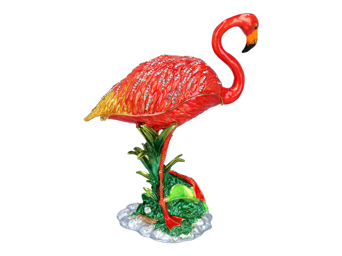 Boîte métallique Flamant personnalisable par gravure, décorative, idéale comme cadeau, hauteur 22 cm
