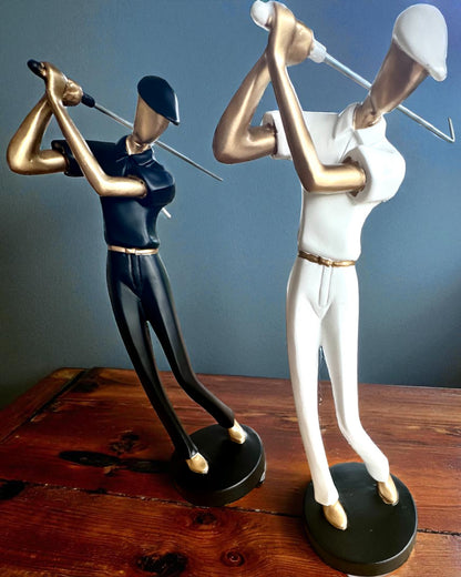 Figurine de golfeur « Swing Élégance », 24 cm de hauteur, décorative avec possibilité de gravure pour cadeau