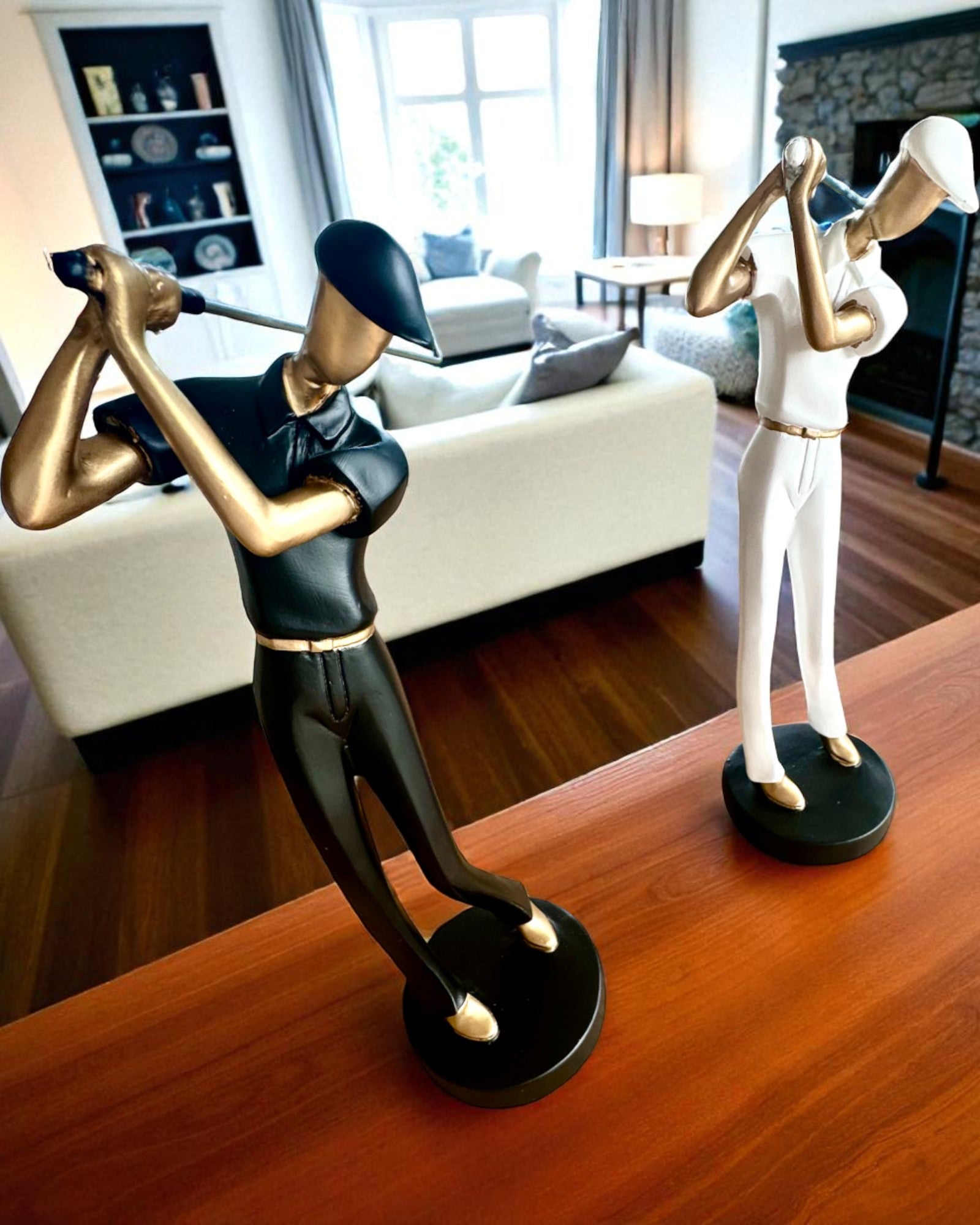 Figurine de golfeur « Swing Élégance », 24 cm de hauteur, décorative avec possibilité de gravure pour cadeau