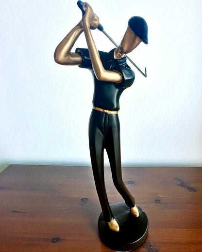 Figurine de golfeur « Swing Élégance », 24 cm de hauteur, décorative avec possibilité de gravure pour cadeau