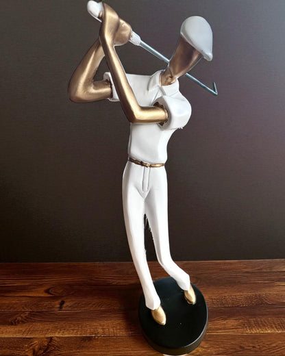 Figurine de golfeur « Swing Élégance », 24 cm de hauteur, décorative avec possibilité de gravure pour cadeau