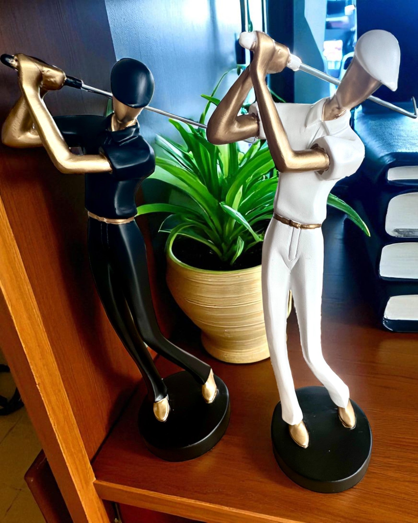 Figurine de golfeur « Swing Élégance », 24 cm de hauteur, décorative avec possibilité de gravure pour cadeau