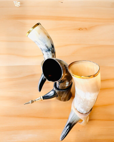 Tazza Corno "Viking Valor" - Incisa a Mano, Qualità Premium - 4 varianti disponibili