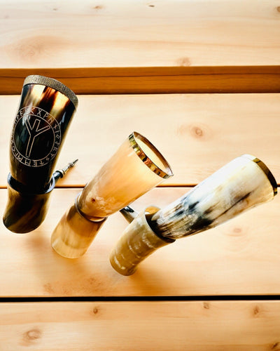 Tazza Corno "Viking Valor" - Incisa a Mano, Qualità Premium - 4 varianti disponibili