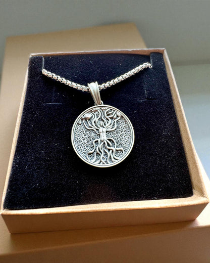 Amulette Arbre de Vie avec Gravure Possible - collier "Vitalité de la Nature", personnalisation