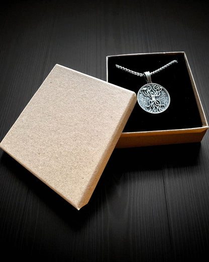 Amulette Arbre de Vie avec Gravure Possible - collier "Vitalité de la Nature", personnalisation