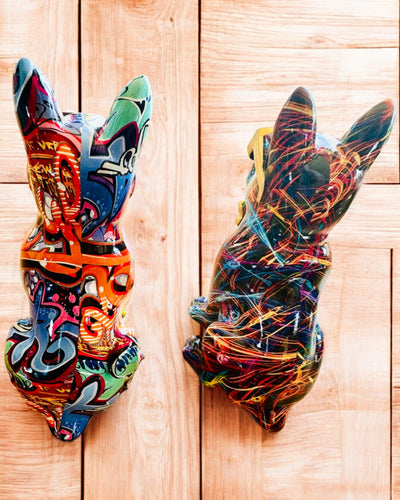 Bulldog Coloré avec Lunettes - Décoration Intérieure Unique, figurine décorative pour cadeau, personnalisation par gravure