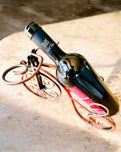 "WineCycle" Bicycle Wine Rack - customizable with engraving for a gift