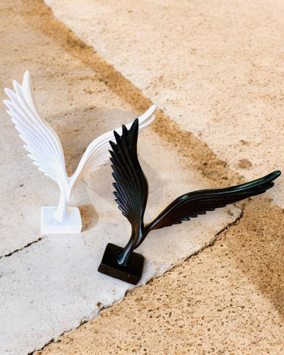 Elegant Angel Wings Figurine 15 cm high – "Winged Guardians", customizable with engraving for a gift, personalization, 2 color variants