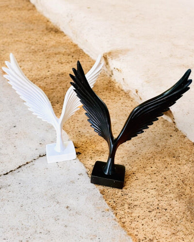 Elegant Angel Wings Figurine 15 cm high – "Winged Guardians", customizable with engraving for a gift, personalization, 2 color variants