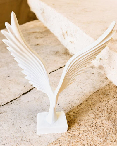 Elegant Angel Wings Figurine 15 cm high – "Winged Guardians", customizable with engraving for a gift, personalization, 2 color variants