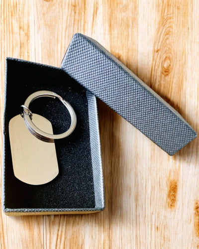 Portachiavi Militare ID "Piastrina" in Acciaio Inossidabile – Incisione Personalizzata