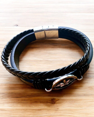 Braccialetto "Compass Adventure" - possibilità di personalizzazione con incisione per regalo, 2 varianti di colore a scelta