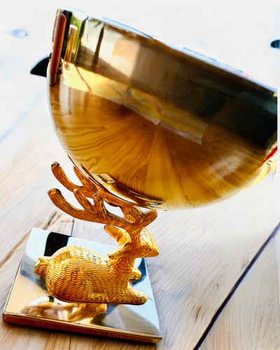 Ciotola decorativa Trofeo di Cervo – Artigianato dall'India, personalizzazione con incisione