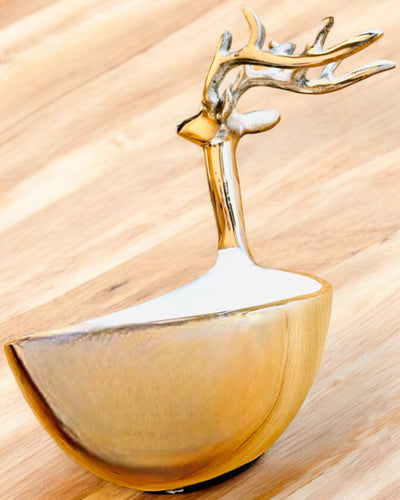 Elegant Bowl Horned Beauty – Handicraft from India, personalization with engraving