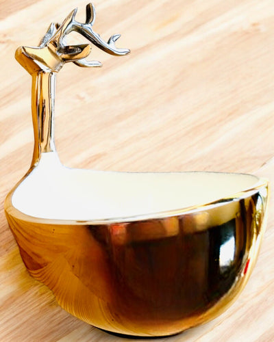 Elegant Bowl Horned Beauty – Handicraft from India, personalization with engraving