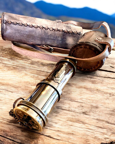 Lunetta Premium "Voyager" con Lunetta Incisa e Custodia in Pelle Naturale, possibilità di personalizzazione con incisione per regalo