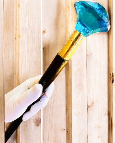 Spazierstock "Blauer Diamant" - Handgefertigt aus Holz, Gravur möglich