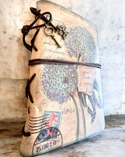 Vintage Memoire Notizbuch mit personalisierter Gravur - 3 Designs zur Auswahl, Notizbuch als Geschenk