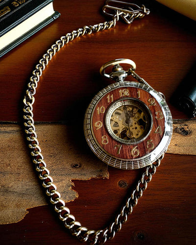 Montre de poche « Veritas Tempus » – chronomètre mécanique avec possibilité de gravure pour cadeau, 2 variantes au choix