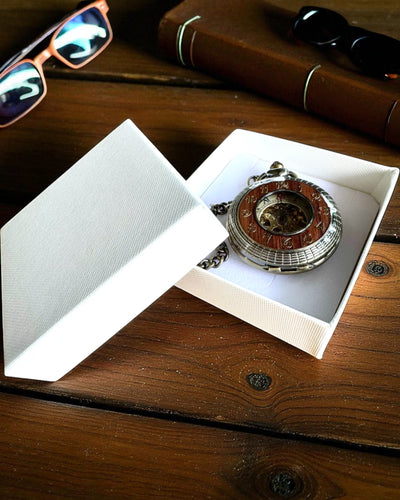 Montre de poche « Veritas Tempus » – chronomètre mécanique avec possibilité de gravure pour cadeau, 2 variantes au choix