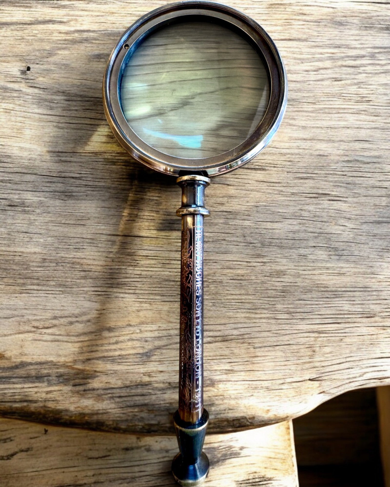 Loupe en Laiton « Navigator 1941 » avec Étui en Cuir – Fait Main, Premium, possibilité de personnalisation pour cadeau