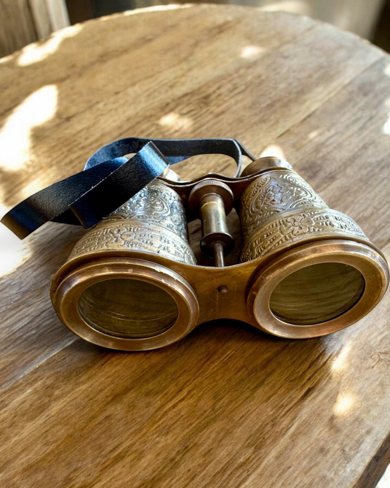 Jumelles avec étui en cuir Victorian's Eye, 11 cm en laiton, décorées à la main, personnalisation par gravure pour cadeau