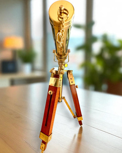 Lunette Céleste sur Support en Bois 41 cm, possibilité de personnalisation avec gravure pour cadeau