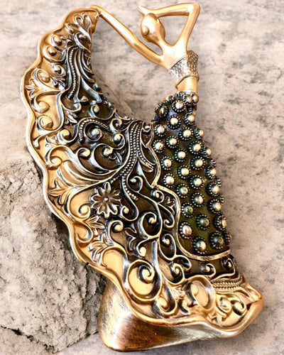 Sculpture élégante "Danseuse de l'Éclat Doré", 29 cm de hauteur, avec possibilité de gravure pour cadeau